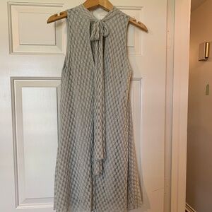 Soprano grey lacy tie-neck dress